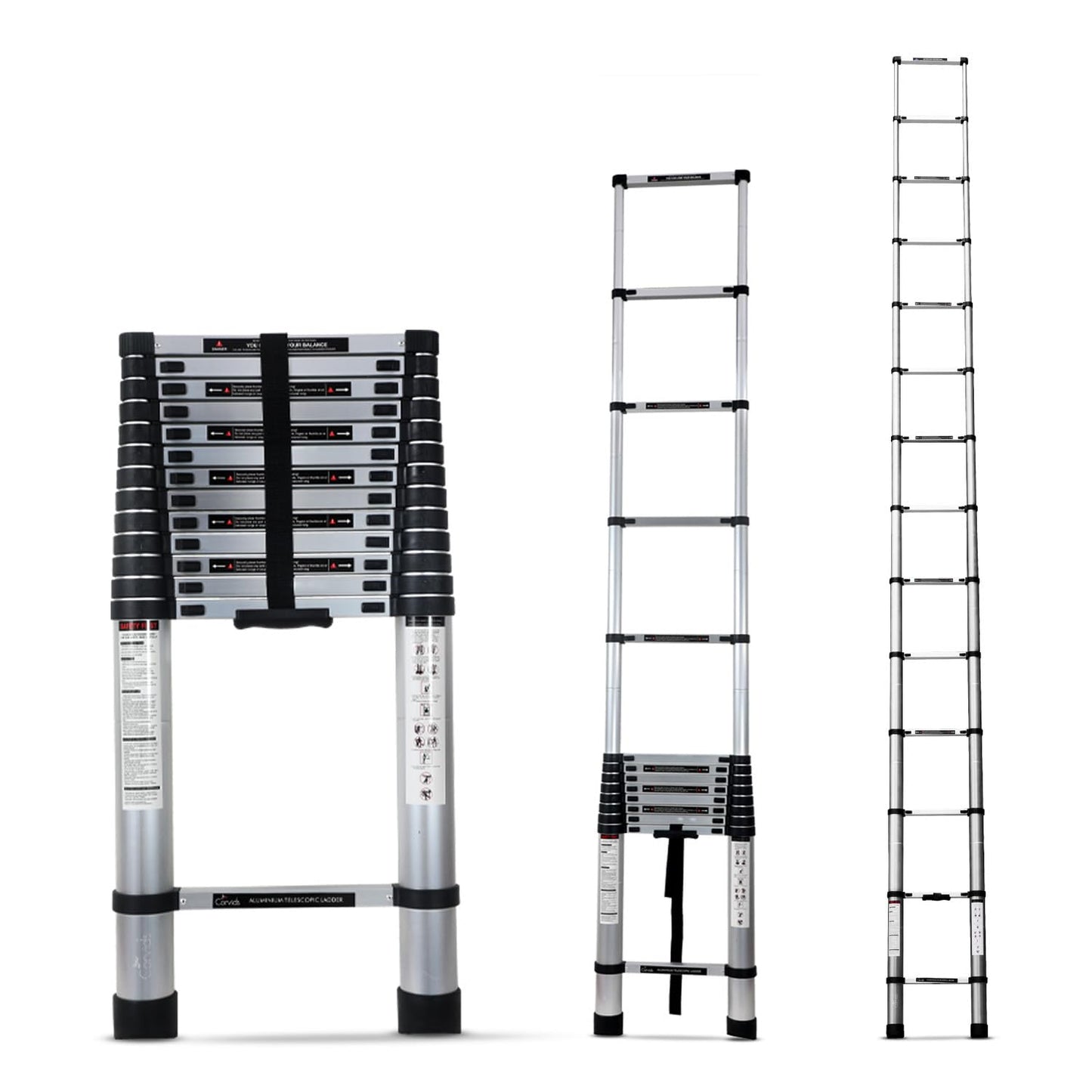 Climbora 5.0m (16.5 Feet) Lightweight & Foldable Aluminium Telescopic Ladder for Easy Storage and Portability