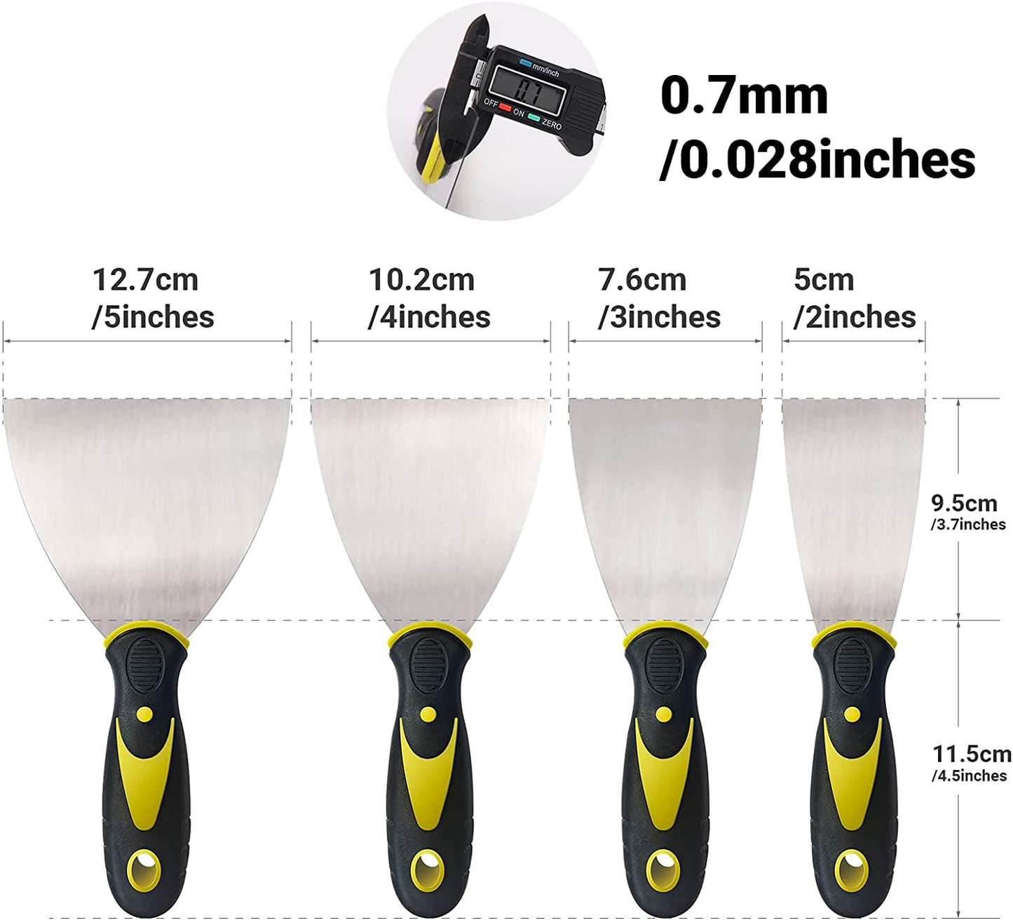 Craftvio Wall Putty Knife Set – Multi-Size Putty Scrapers for Drywall Finishing, Plaster Smoothing & Patching