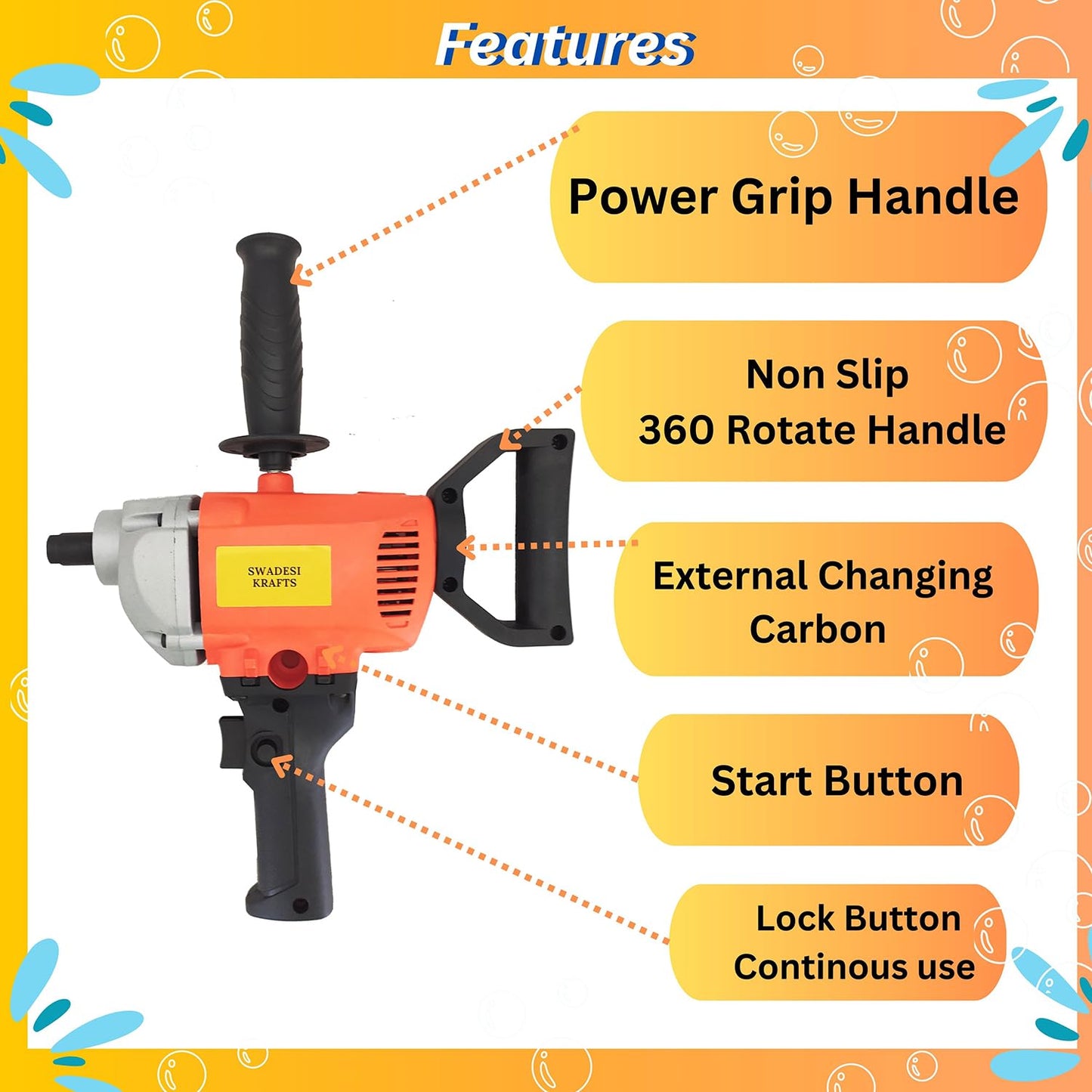 Syntora Putty Mixer Machine – Fast Blending Tool for Smooth, Lump-Free Paint & Wall Mixtures