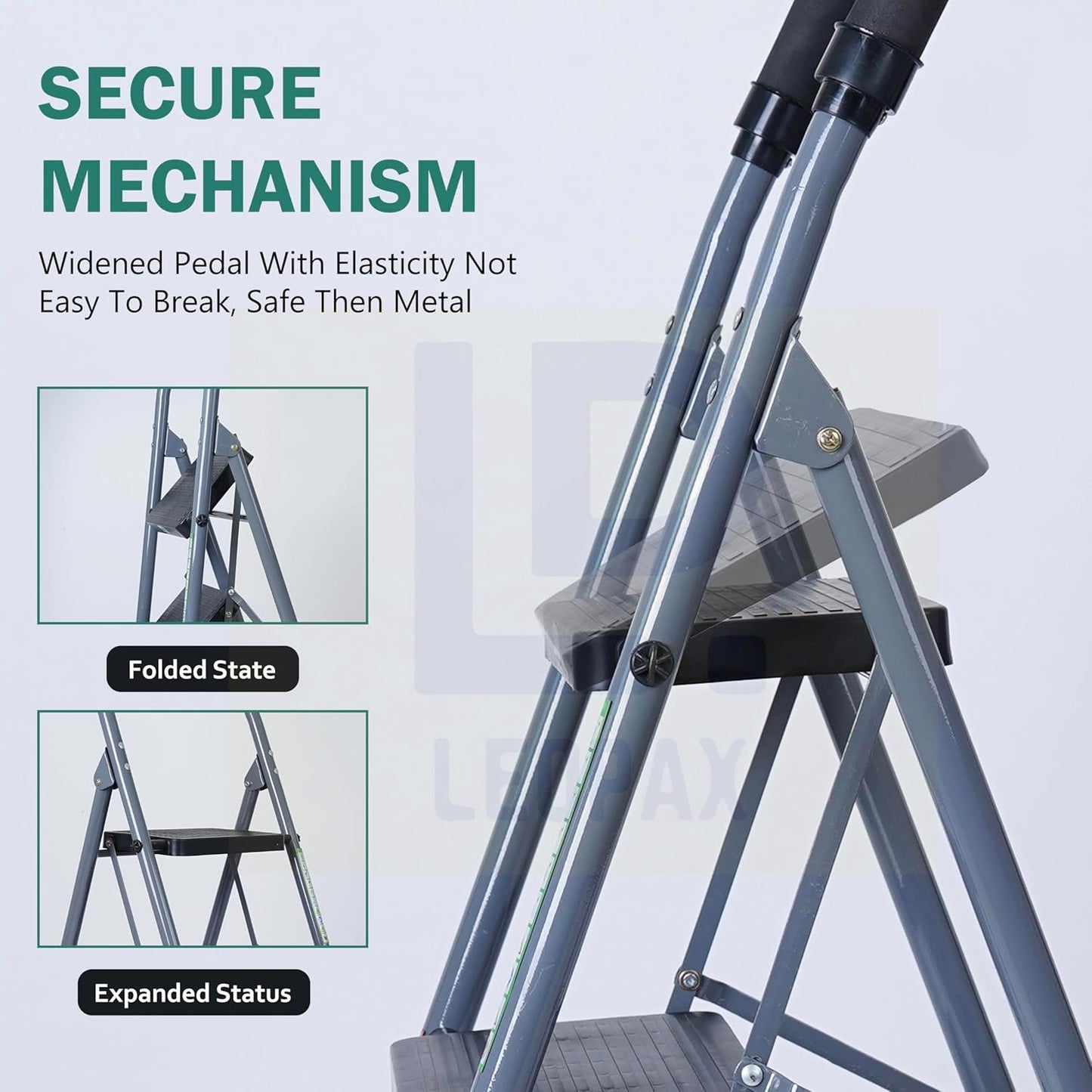 LUXORET 6-Step Foldable Ladder with Safety-Clutch Lock – Durable & Space-Saving for Home Use