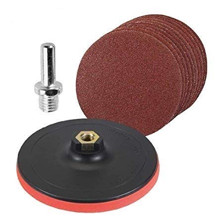 Evoltex 5-Inch Sanding Disc Set with Lock Nut and 5 Premium Sandpapers for Angle Grinder Use
