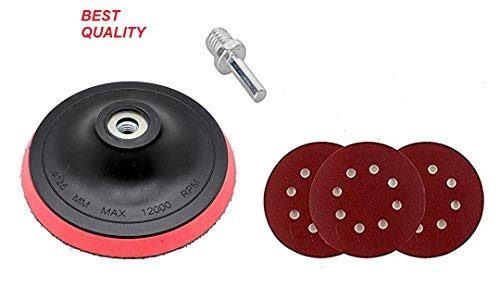 Evoltex 5-Inch Sanding Disc Set with Lock Nut and 5 Premium Sandpapers for Angle Grinder Use