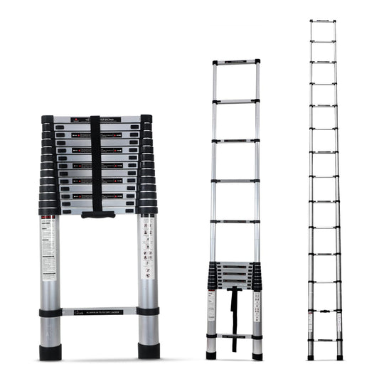 Climbora 5.0m (16.5 Feet) Lightweight & Foldable Aluminium Telescopic Ladder for Easy Storage and Portability