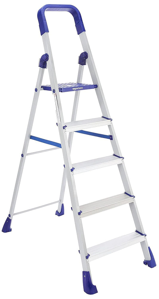 Clazino Pro – 5-Step Foldable Ladder with Anti-Slip Grip and Sturdy Build