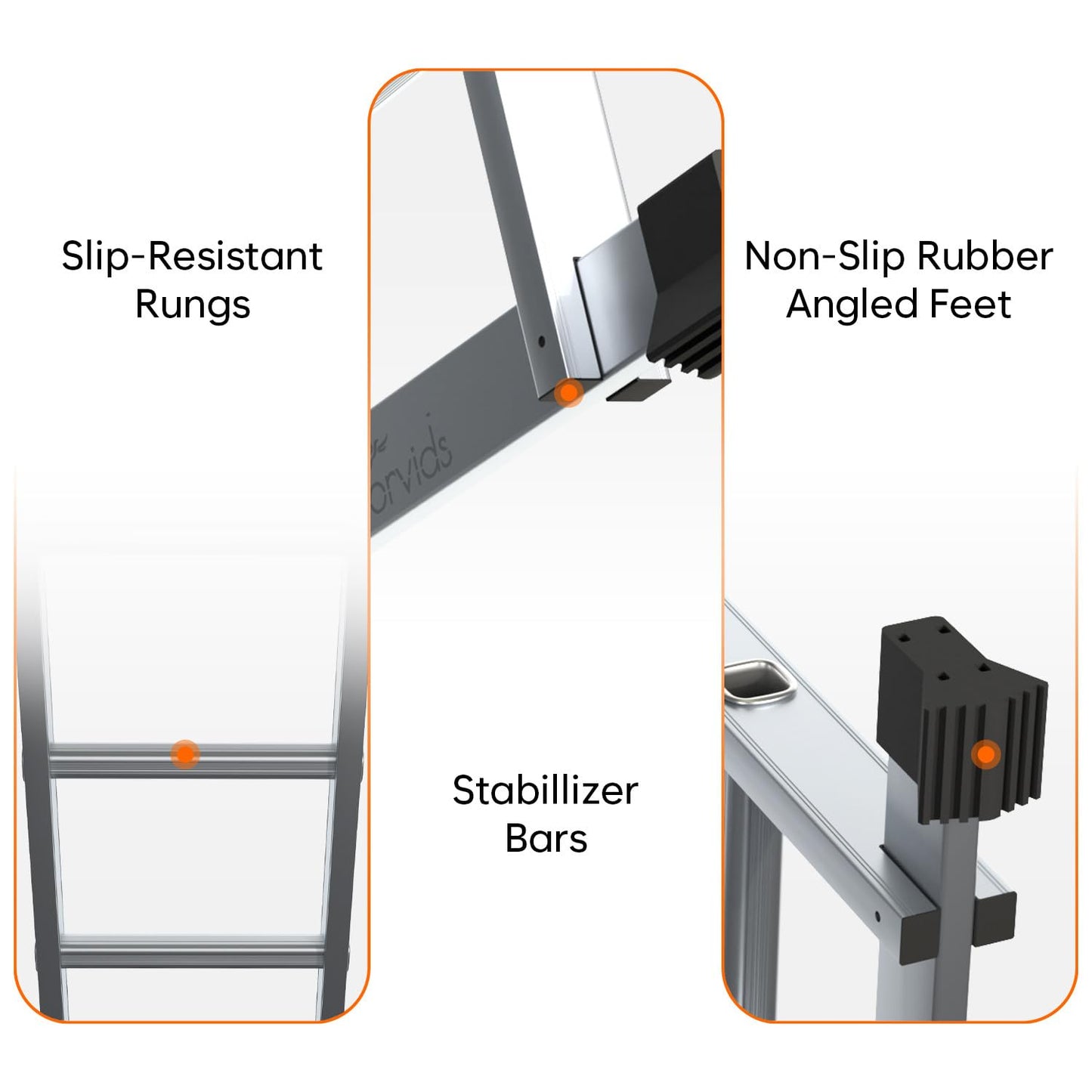 Climbora 14.5 Feet (16 Steps) Lightweight & Foldable Aluminium Multi-Purpose Super Ladder for Home & Industrial Use