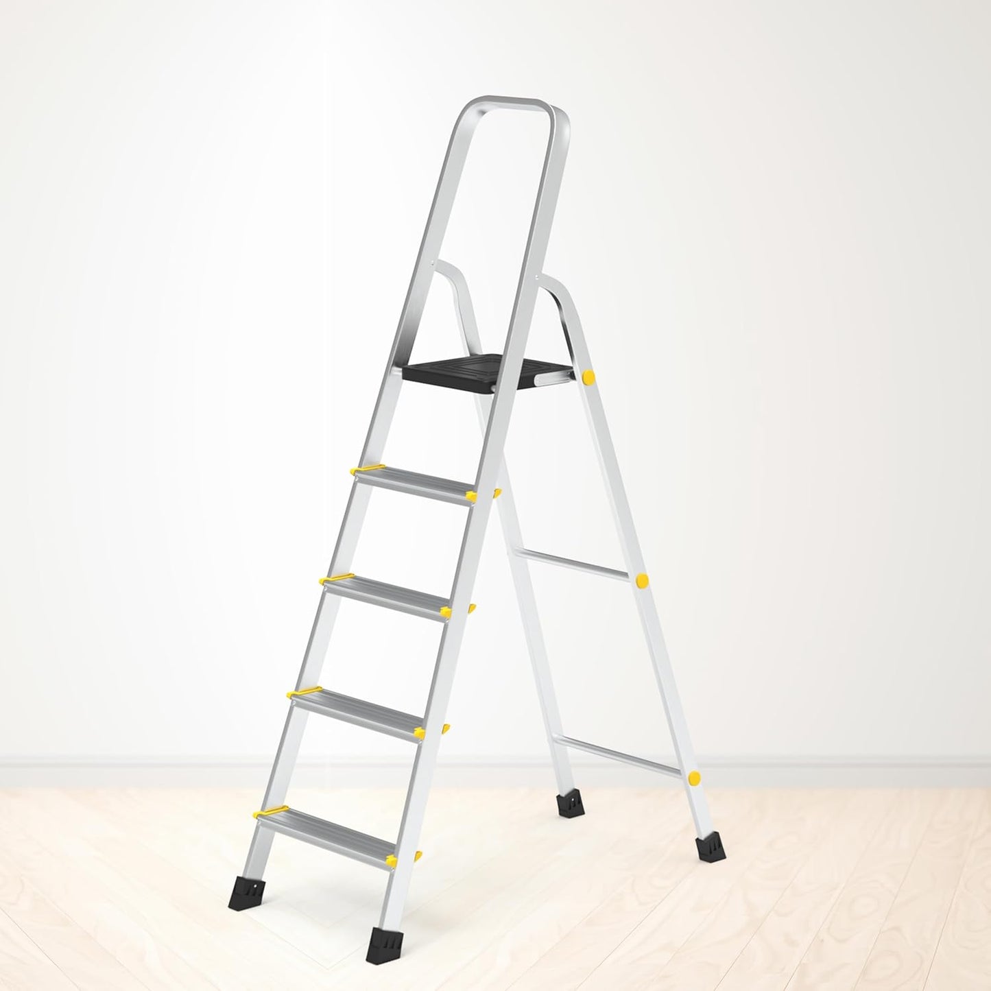 AustroHue Foldable Home Ladder with 5 Wide Anti-Slip Steps – Safe & Sturdy for Everyday Use