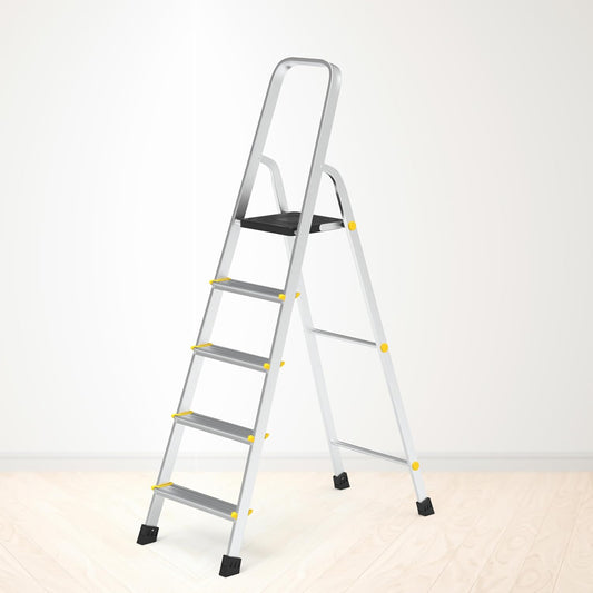 AustroHue Foldable Home Ladder with 5 Wide Anti-Slip Steps – Safe & Sturdy for Everyday Use