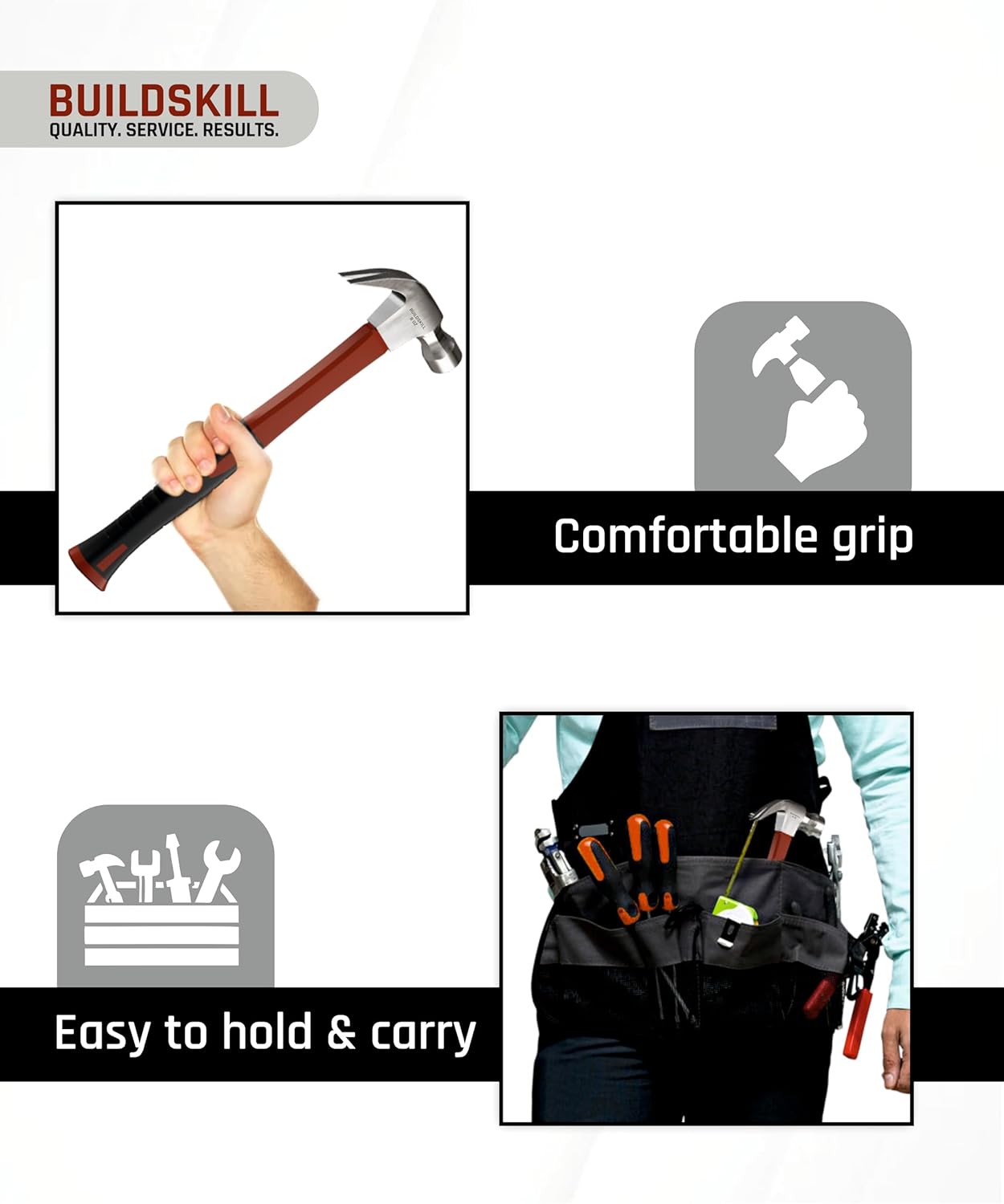 Bravetto 8 Oz Heavy-Duty Hammer with Forged Steel Head – Enhanced Strength & Long-Lasting Durability for Tough Jobs