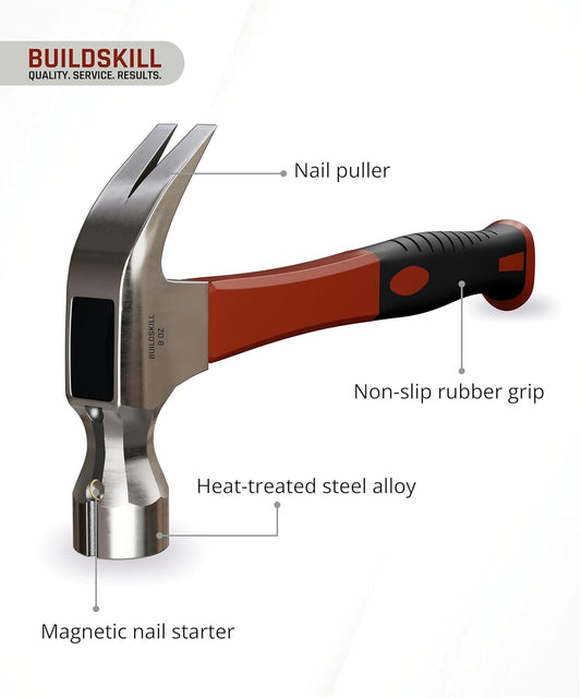 Bravetto 8 Oz Heavy-Duty Hammer with Forged Steel Head – Enhanced Strength & Long-Lasting Durability for Tough Jobs