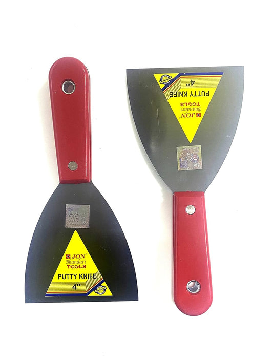 Jorvex 2-Piece Putty Knife Set – 4” Flexible Stainless Steel Blades with Durable Plastic Handles for Smooth Spreading