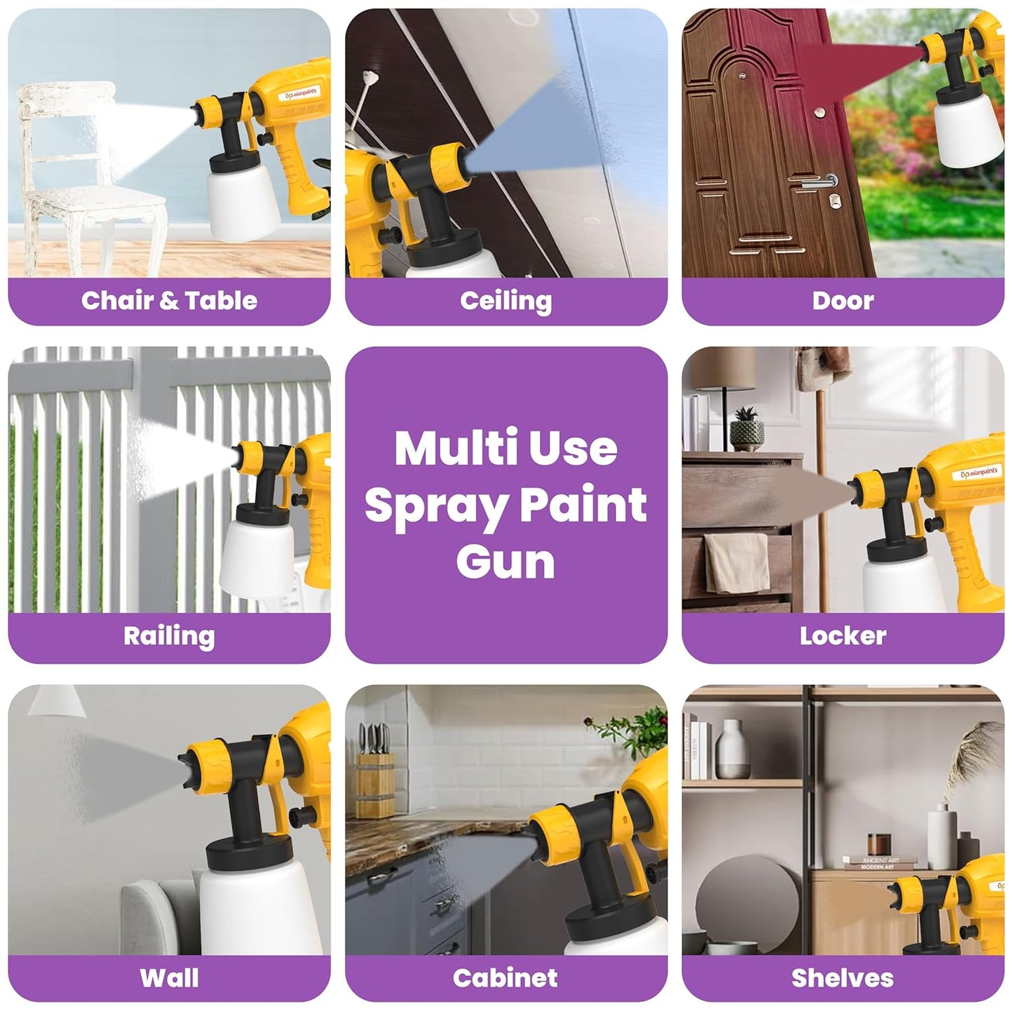 Auronix Trucare 550W Electric Paint Sprayer with 800ml Container – Ideal for Smooth and Quick Wall Painting